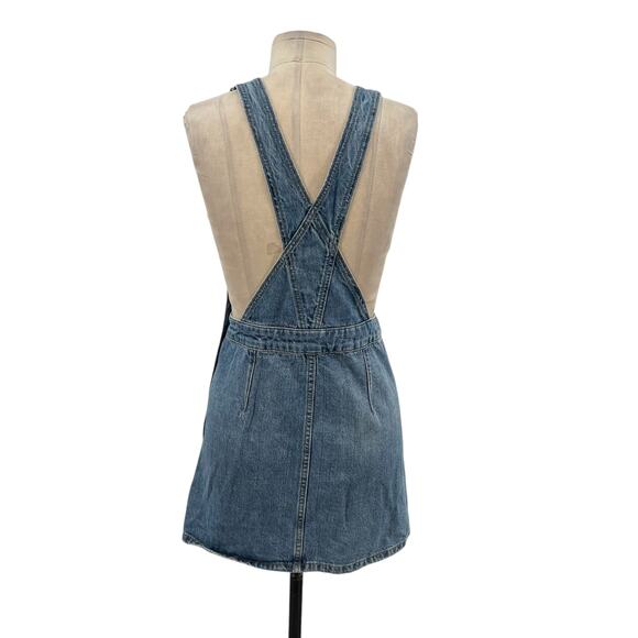 Free People Louise Denim Skirtall Overall Dress Medium Wash Blue Size 0 - Picture 8 of 13